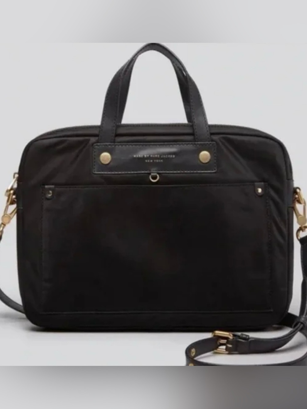 Marc by Marc Jacobs Black Nylon Laptop Bag Gold tone hardware 13” laptop case